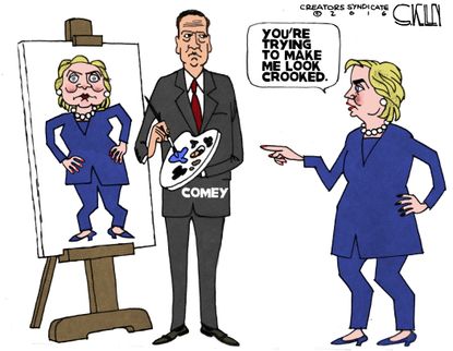 Political cartoon U.S. Hillary Clinton FBI James Comey