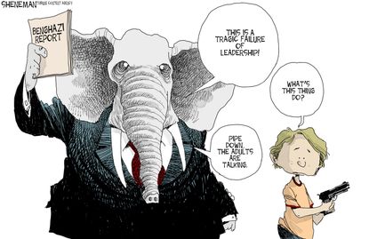 Political cartoon U.S. GOP and Benghazi report