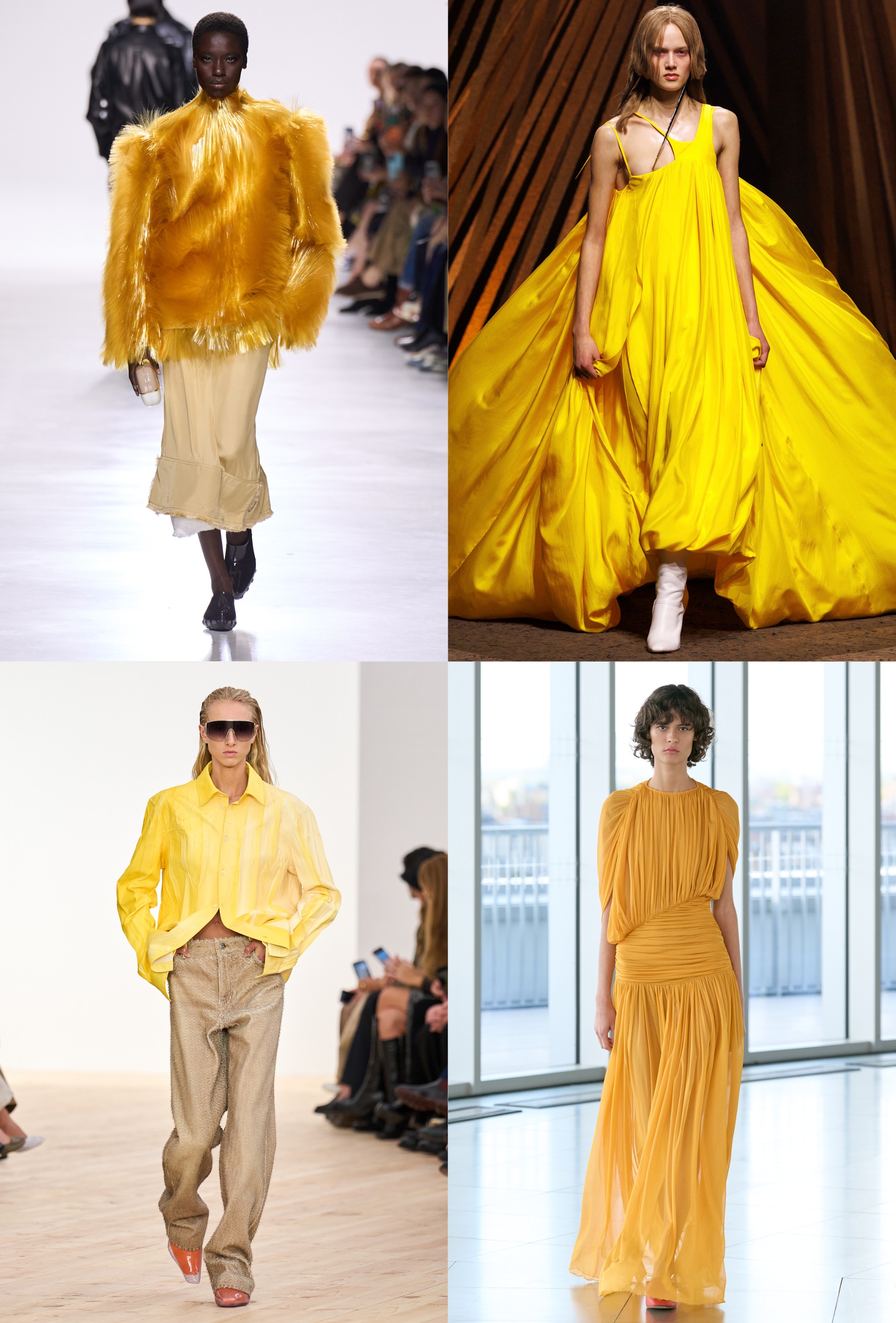 A collage of models from the spring/summer 2026 runways.