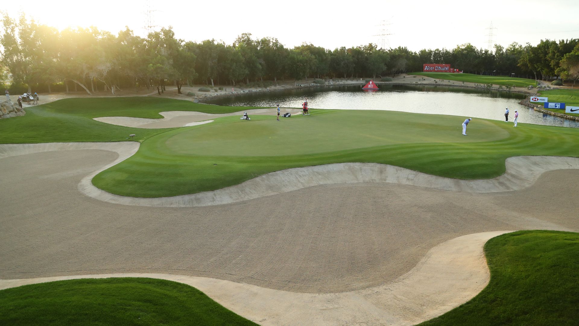 The 12th green at Abu Dhabi Golf Club