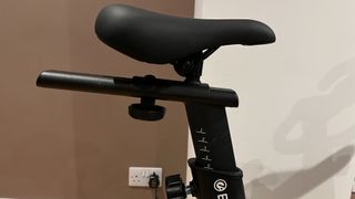 Echelon Sport Smart Connect indoor bike, close-up of seat