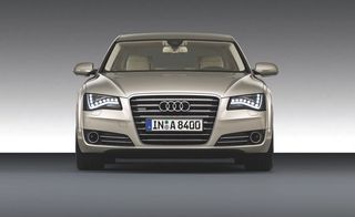 Audi front view and LED headlight