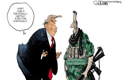 Political Cartoon U.S. Trump Kurds Syria Betrayal