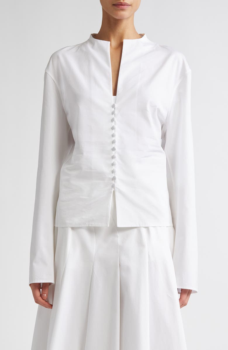 Yancy Fitted Organic Cotton Poplin Button-Up Shirt
