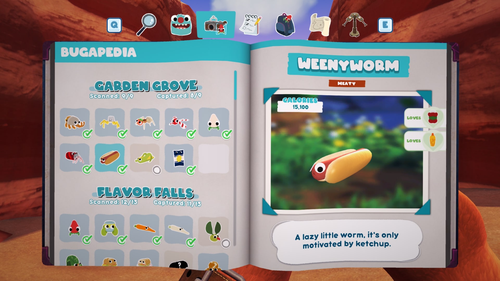 Bugsnax Bugapedia: Weenyworm
