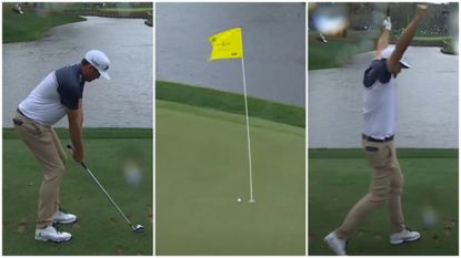 Images of Keegan Bradley's hole in on at The Players Championship
