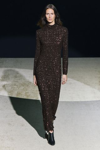 Zw Collection Long Sequinned Dress