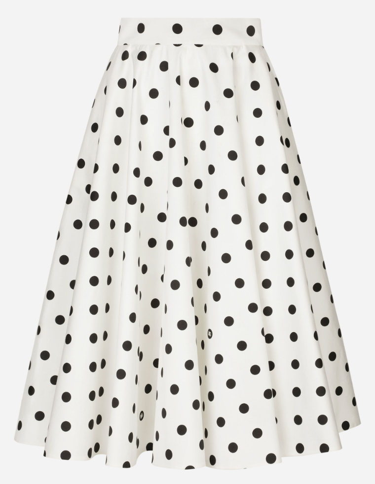 Dolce & Gabbana, Cotton Drill Calf-length Circle Skirt