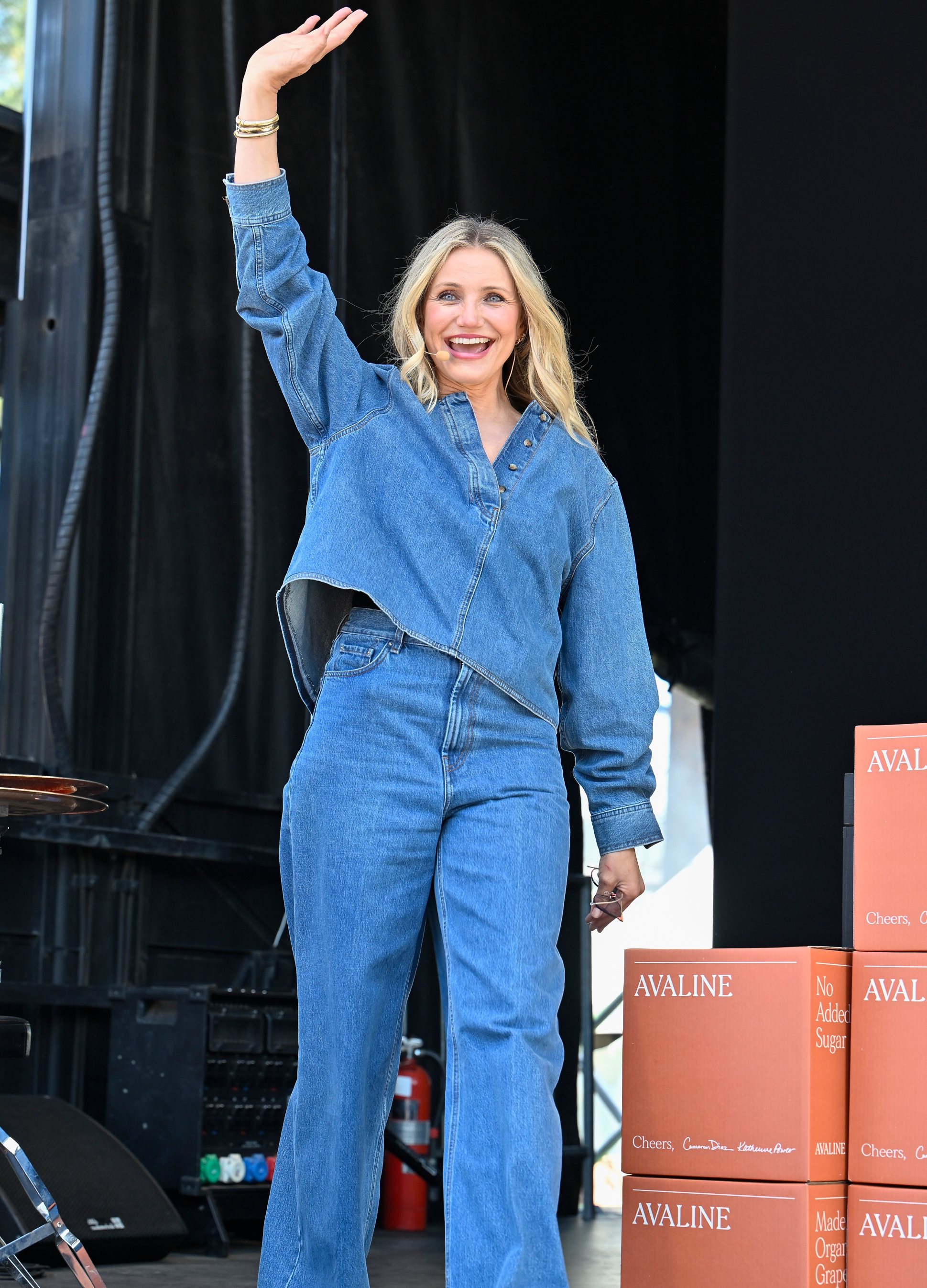 Cameron Diaz wearing double denim