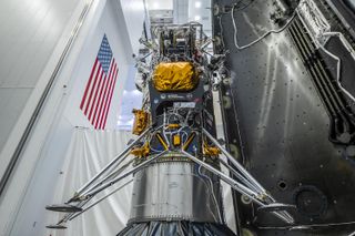 Intelligent Machines lunar module before launch