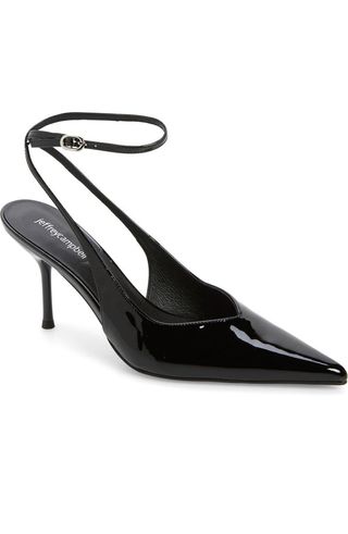 Executive Ankle Strap Pointed Toe Slingback Pump