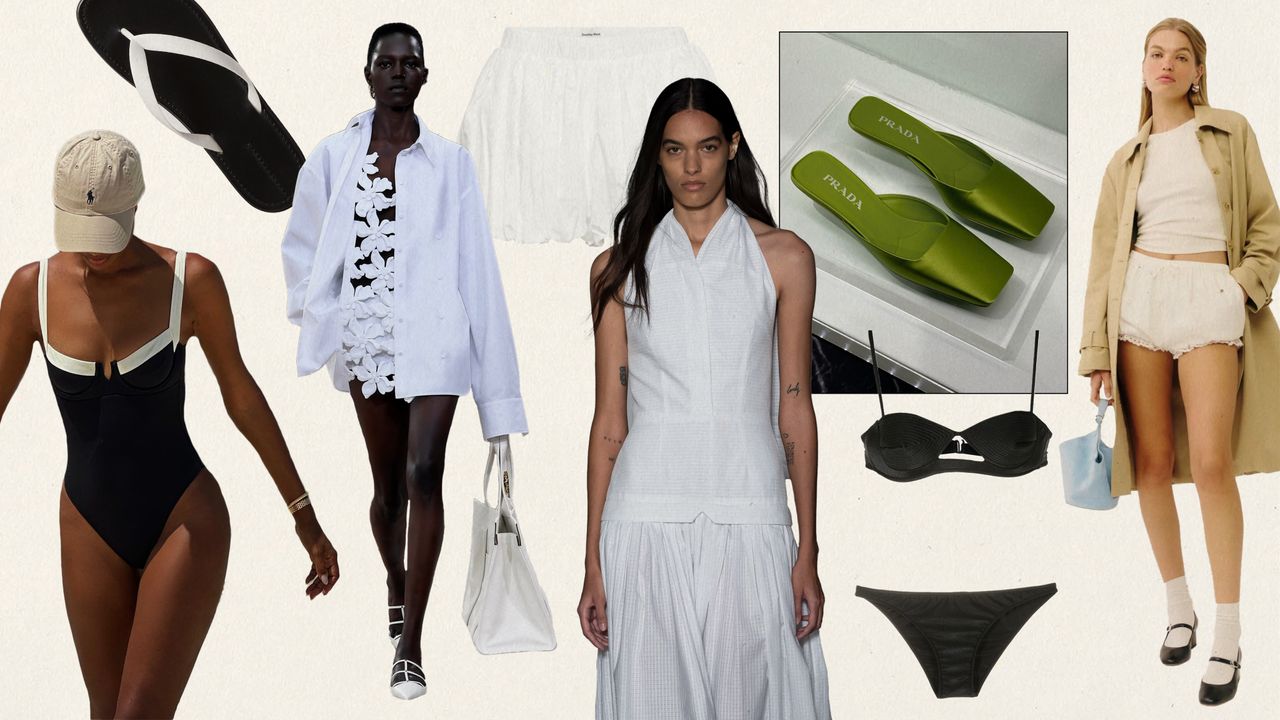 A collage of Instagram, runway, flat, and on-model product images showcasing summer 2024 trends.