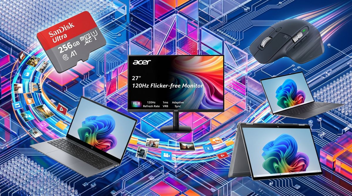 An arrangement of Prime Day back-to-school deals on a stylish background.
