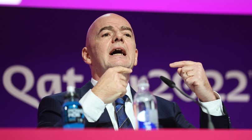 FIFA president Gianni Infantino during his opening address ahead of the 2022 World Cup in Qatar.