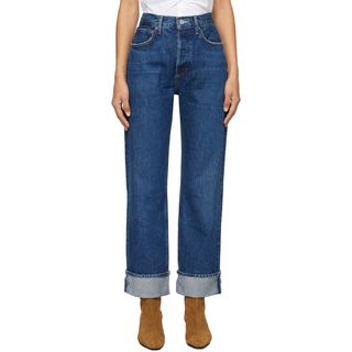 Agolde, Blue Fran Low Slung Straight Jeans