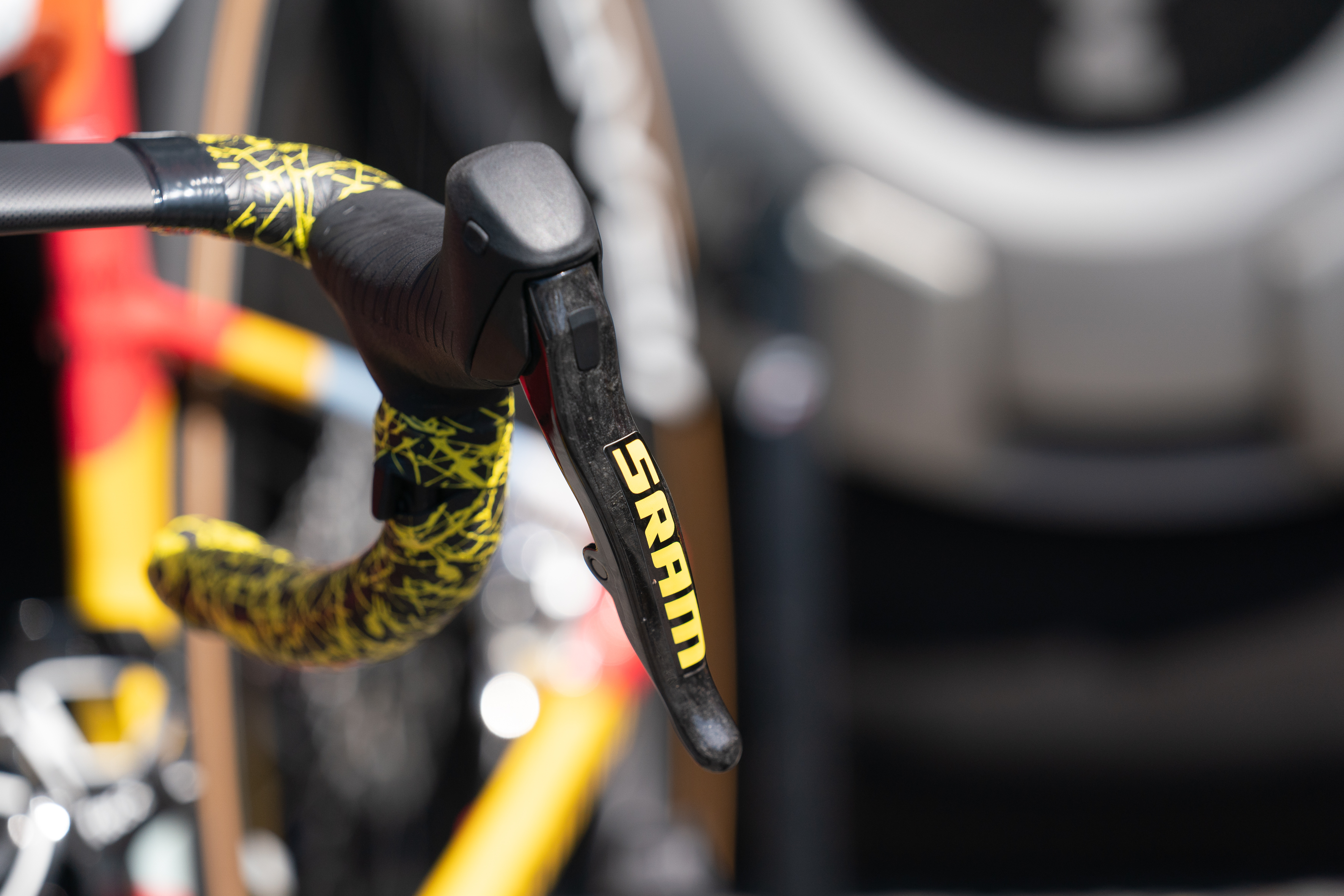 SD Worx's custom painted specialized tarmac at tour de france femmes