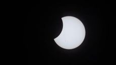 NASA astronaut Jasmin Moghbeli captured this shot of the solar eclipse of Oct. 14, 2023 from the International Space Station.