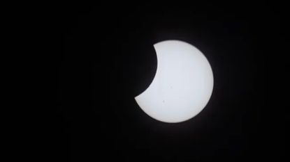 NASA astronaut Jasmin Moghbeli captured this shot of the solar eclipse of Oct. 14, 2023 from the International Space Station.