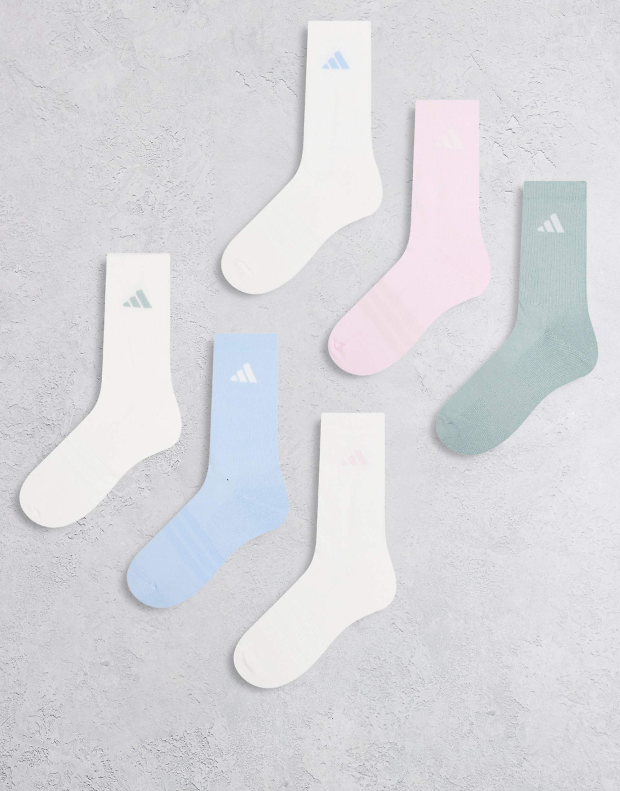 Adidas Training Essentials Crew Socks in Multicolour 6 Pack