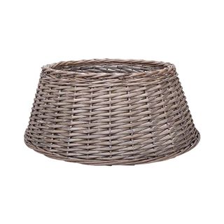 Natural Wicker Christmas Tree Skirt Xmas Stand Cover Xmas Decoration Basket (grey, Medium)