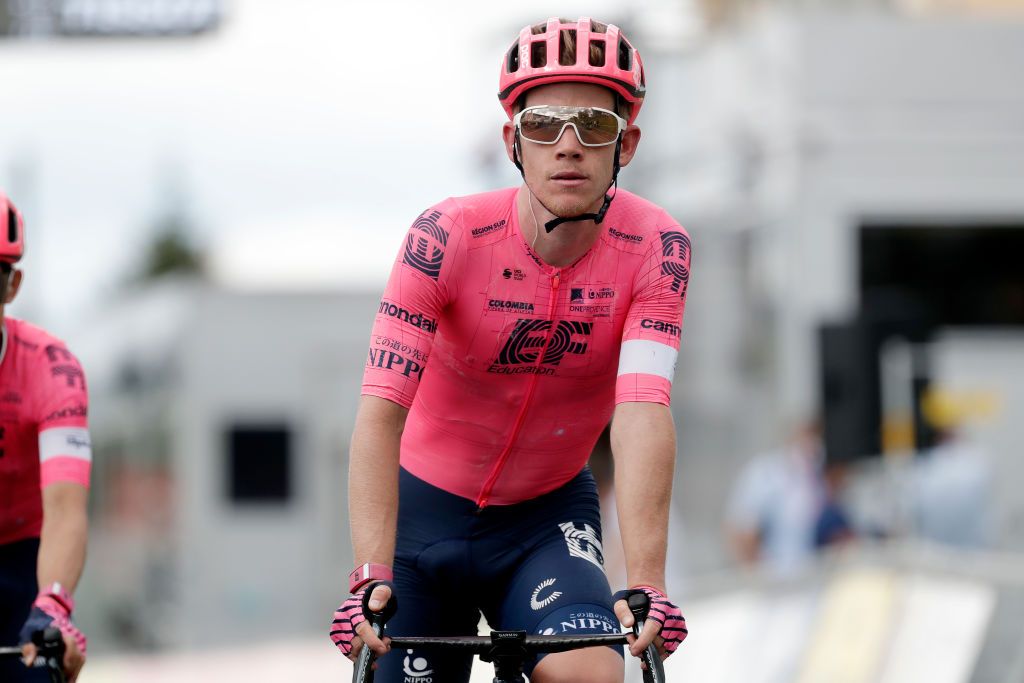 SAUGUES FRANCE MAY 31 Lawson Craddock of United States and Team EF Education Nippo at arrival during the 73rd Critrium du Dauphin 2021 Stage 2 a 1728km stage from Brioude to Saugues 935m UCIworldtour Dauphin on May 31 2021 in Saugues France Photo by Bas CzerwinskiGetty Images