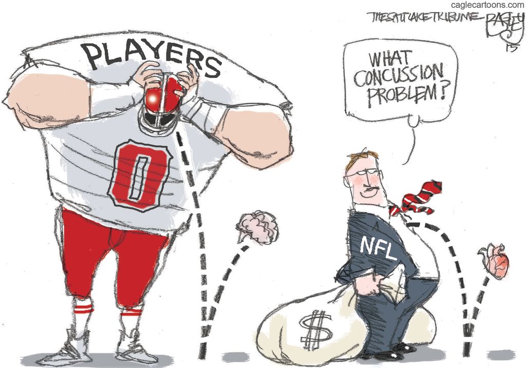 Editorial Cartoon U.s. Nfl Concussions Sport 