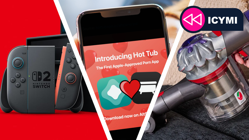 The Nintendo Switch 2 next to a Dyson Car+Boat and the Hot Tub app logo.