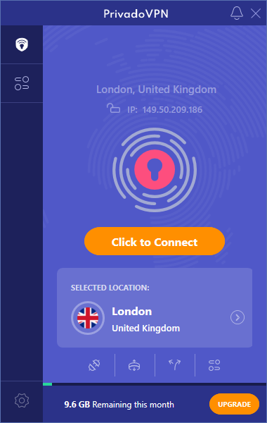 PrivadoVPN Free on Windows