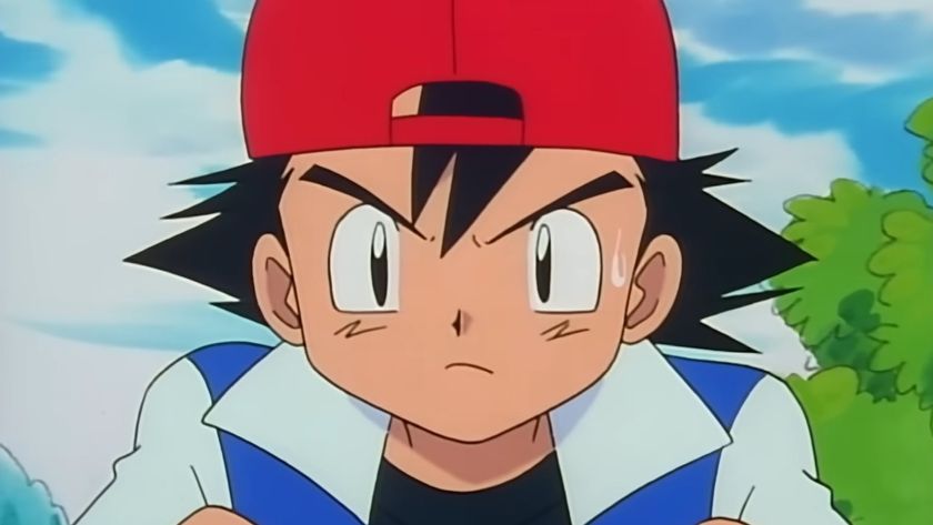 Pokemon anime episode 1 Ash Ketchum watching nervously