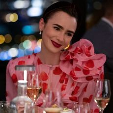 Lily Collins wears Magda Butrym in Emily in Paris