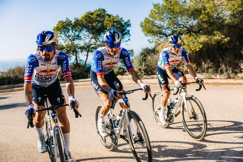 Primož Roglič, Florian Lipowitz and Remco Evenepoel