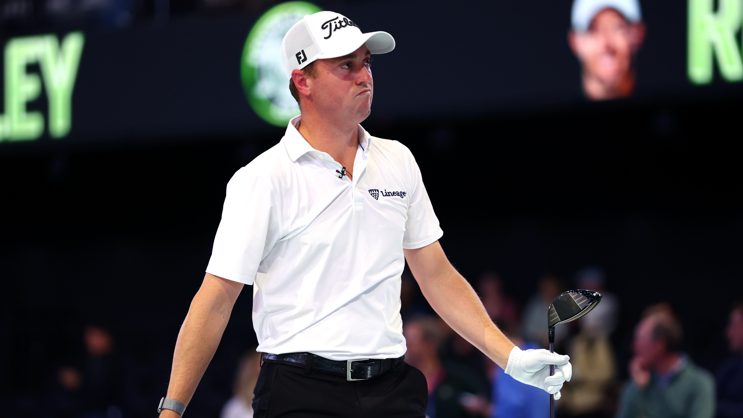 Justin Thomas playing at TGL in Florida.