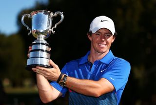 Rory McIlroy holds the Australian Open trophy