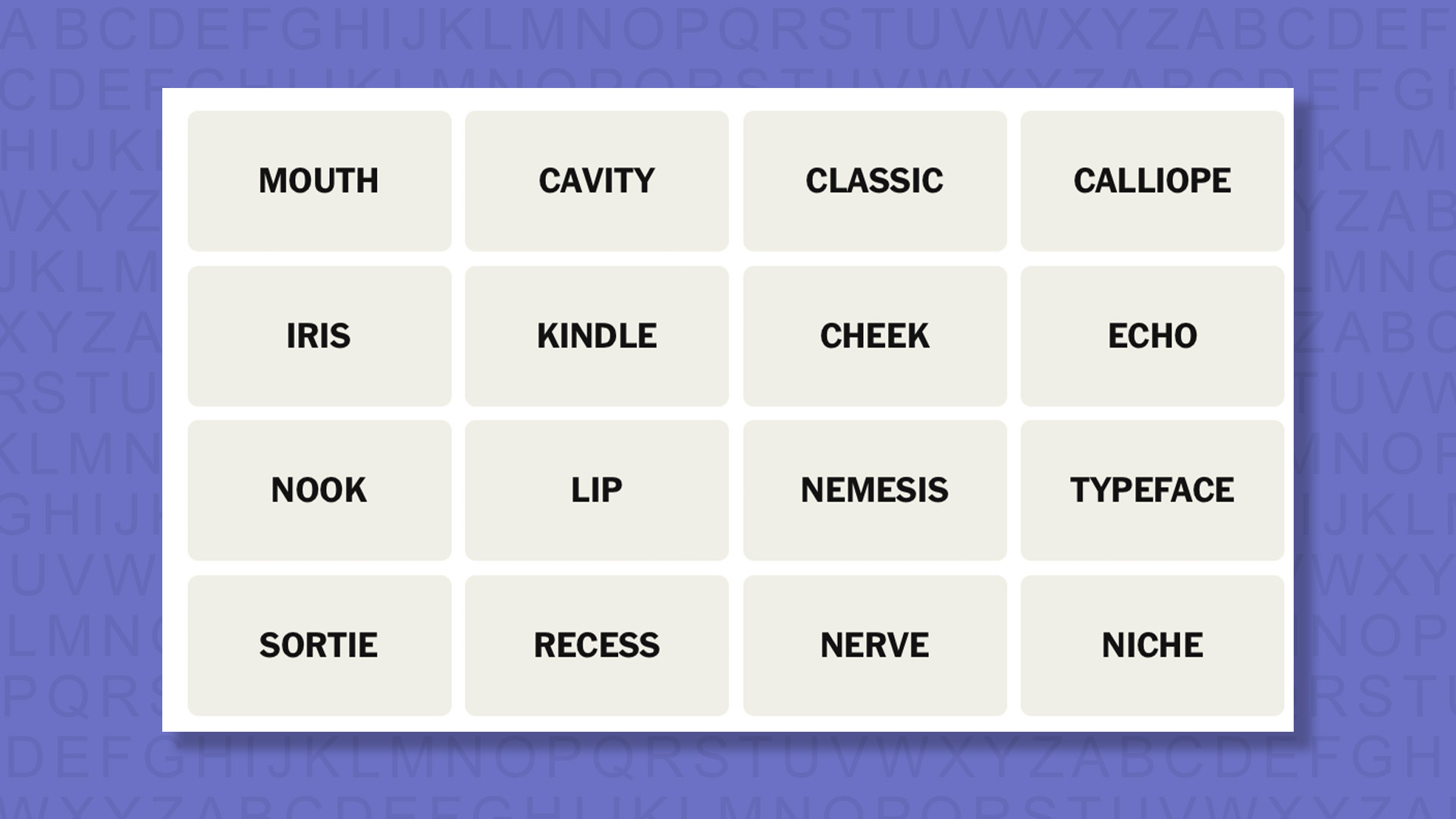 NYT Connections hints for game 1102 on a purple background