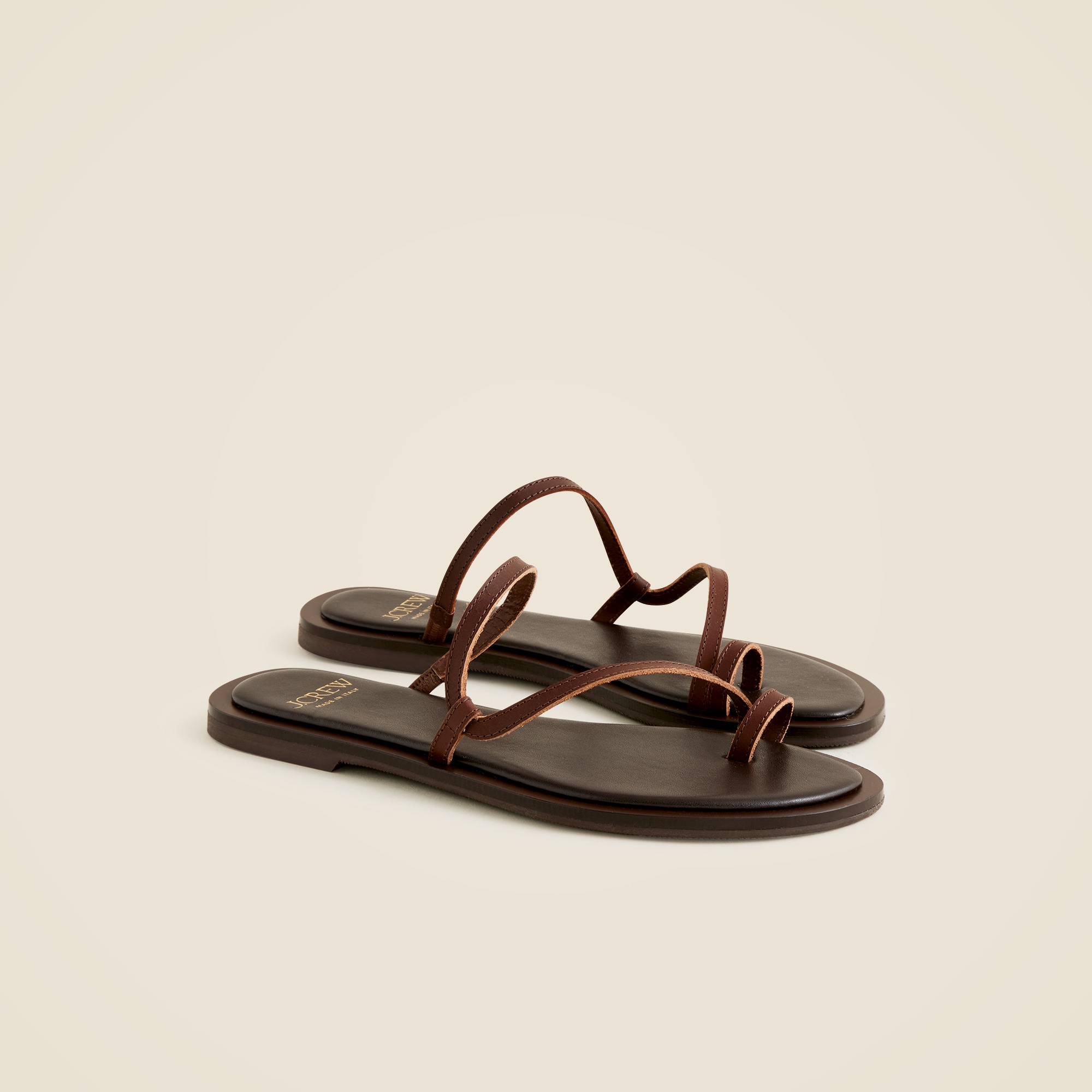 J.Crew, Carsen Made-In-Italy Toe-Ring Sandals in Leather