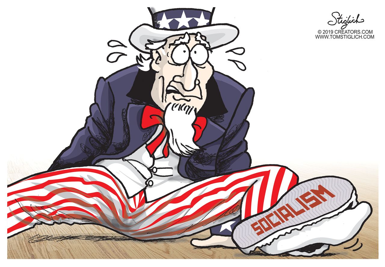 Political Cartoon U.S. Uncle Sam Socialism Nike Zion Williamson