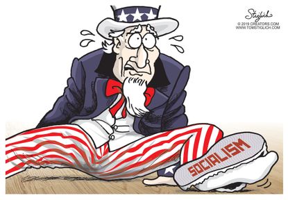 Political Cartoon U.S. Uncle Sam Socialism Nike Zion Williamson