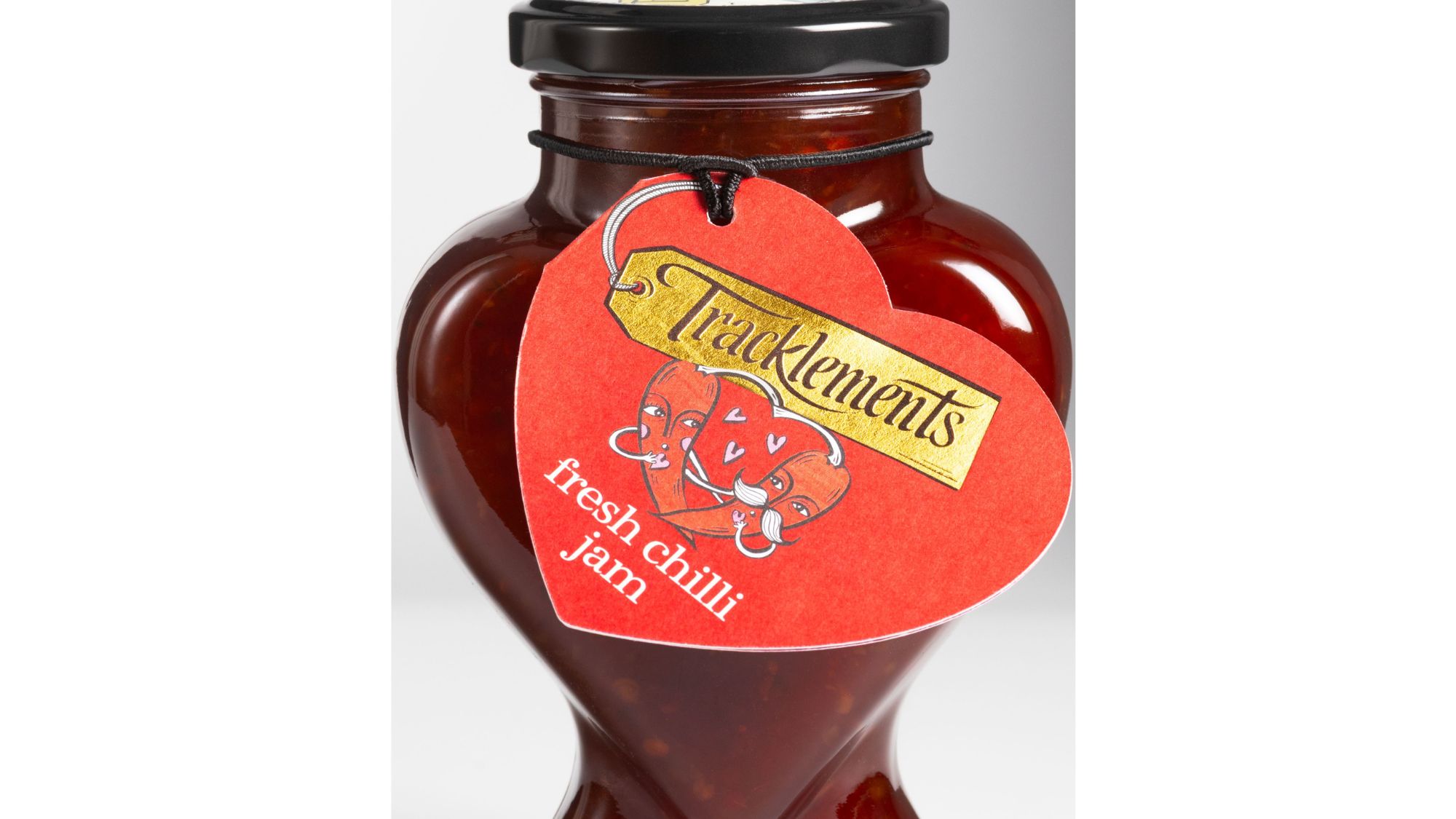 Tracklements chilli jam in heart shaped jar