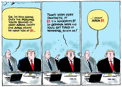 Political Cartoon U.S., Trump poll numbers