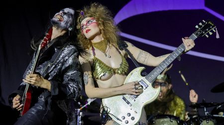 Franco Vittore (L) and Riley Pinkerton of the band Castle Rat perform on a stop of the Amonklok Conquest tour at PH Live at Planet Hollywood Resort & Casino on May 21, 2026 in Las Vegas, Nevada.