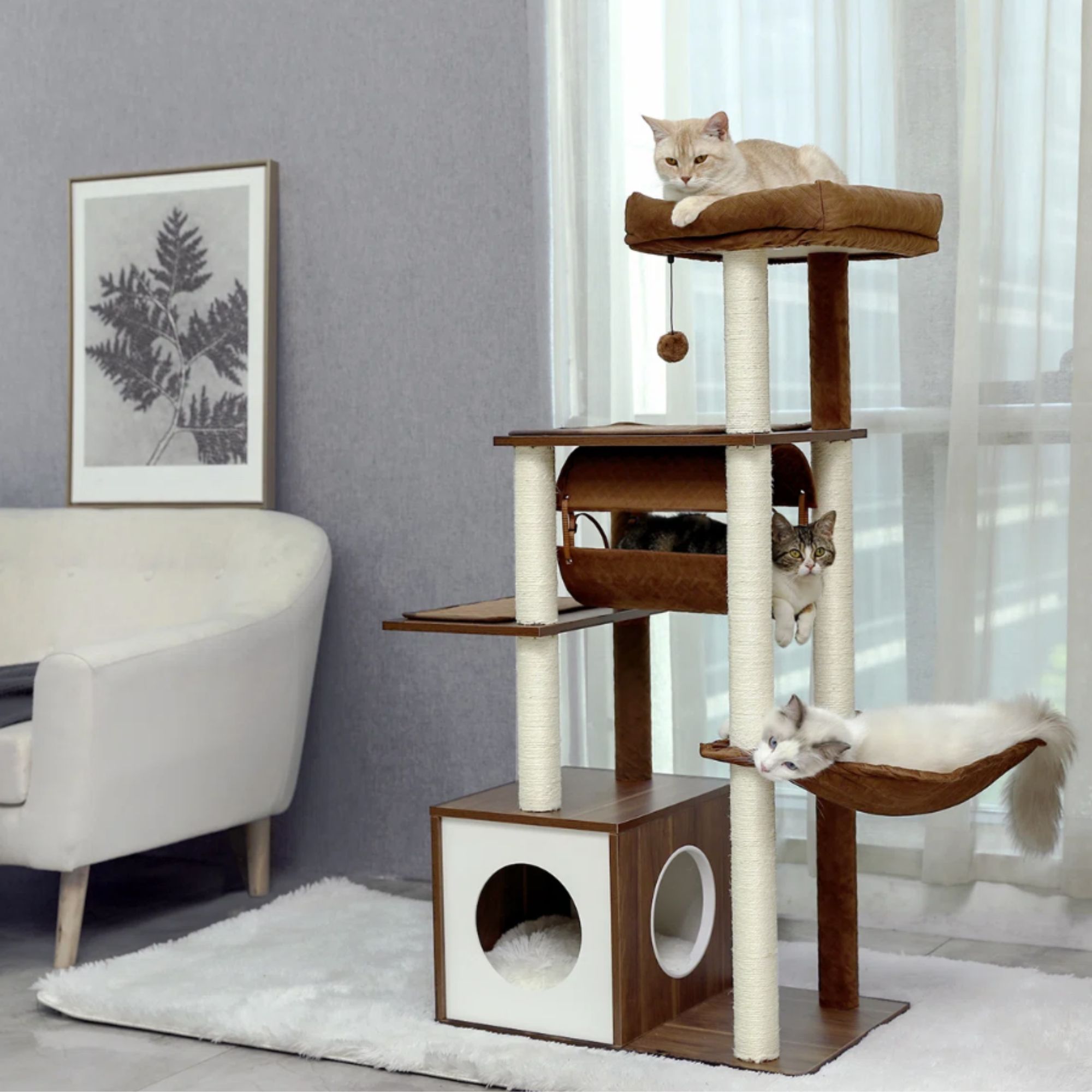 Cool Luxury Tunnel Modern Cat Tree