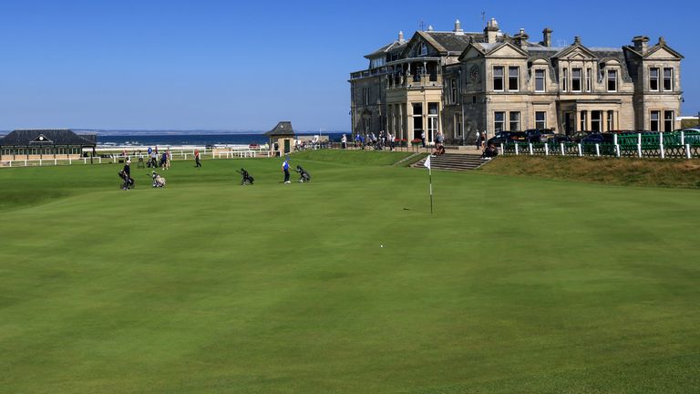 The 18th green on the Old Course at St Andrews