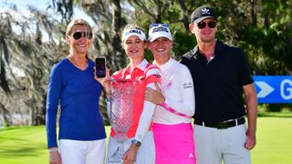 Nelly Korda with her family after winning the 2021 Gainbridge LPGA