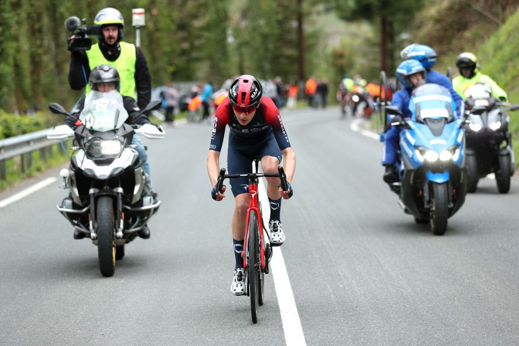 MALLABIA SPAIN APRIL 08 Carlos Rodriguez Cano of Spain and Team INEOS Grenadiers competes in the breakaway during the 61st Itzulia Basque Country 2022 Stage 5 a 1638km stage from Zamudio to Mallabia 305m itzulia WorldTour on April 08 2022 in Mallabia Spain Photo by Gonzalo Arroyo MorenoGetty Images
