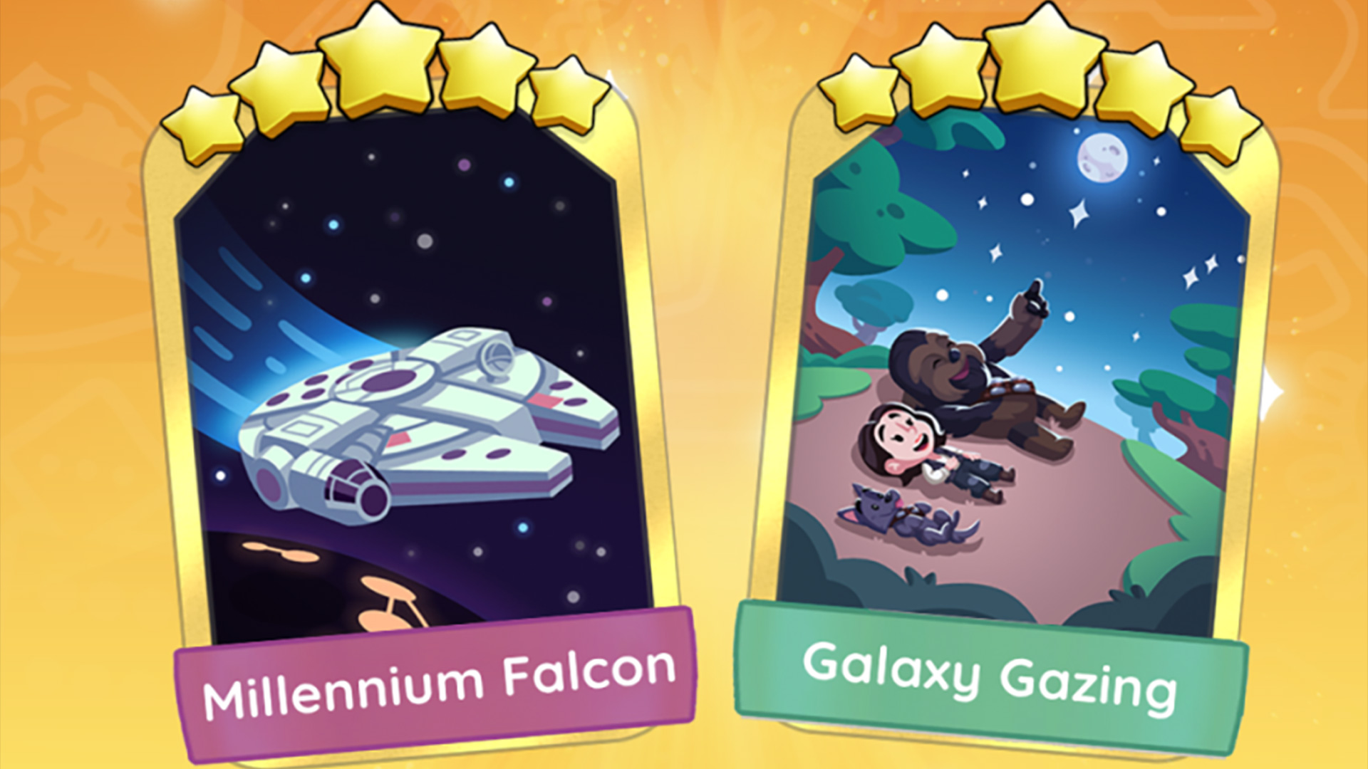 Monopoly Go Golden Blitz with Millennium Falcon and Galaxy Gazing