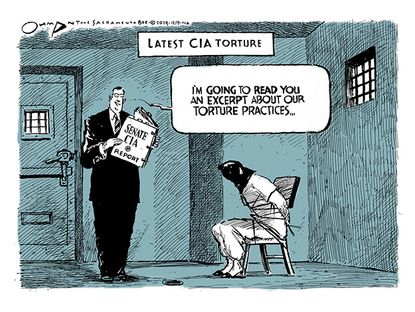 Political cartoon CIA torture report
