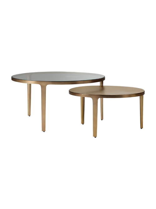 Elwell Glass & Metal Nesting Coffee Tables (24"&ndash;32")