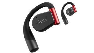 Cleer Arc 3 earbuds floating against a white background