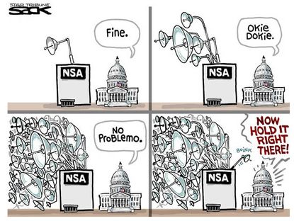 Political cartoon CIA NSA spying
