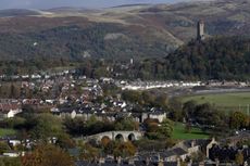 Aerial view of Stirling city in Scotland